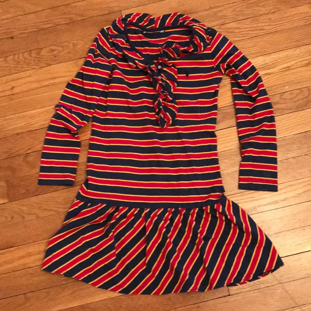 Ralph Lauren girls striped ruffle dress - size 10